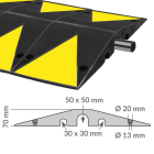 RALENTISSEUR DE TRAFIC PARGOM PL 600mmx3000mmx70mm TUBE METAL 3M