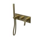 FACADE MITIGEUR BAIN DOUCHE 2 SORTIES PIEGA OR BROSSE