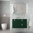 Meuble suspendu UNIIQ 1200 ROYAL GREEN gauche 1 porte et 2 tiroirs et fermeture