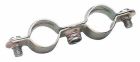 Collier de fixation double - Acier nickelé - Pour tube Ø12 mm - Sachet de 5 pièces