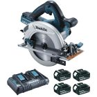Scie circulaire - DHS710PT4J 36 V => 2 x 18 V Li-Ion  5 Ah - diam. 190 mm (4 batteries)
