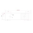 Plan de toilette sur mesure de 2001 jusqu´à 2400 avec ou sans usinage WHITE COTTON 2001 - 2400 x 16 x 460 mm