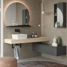 Plan de toilette COMPAKT 46 de 1201-1400 mm. avec une vasque à poser BALI