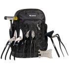 Sac à dos spécial métal comprenant : 1 Cisaille pélican 300mm pour droitier et 1 pour gaucher, 1 Cisaille bichantourneuse 270mm coupe à droite et 1 coupe à gauche, 1 Maillet, 1 Pince à border coudée 45°, 1 Pince à border droite, 1 Tracette