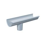 Embout lyonnais gauche 333B18 à talon et naissance Ø100 mm sans pince - zinc - prePATINA clair