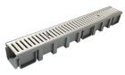 Caniveau en feuille inox passerelle - long. 1m x larg. 130mm x haut. mm - classe A15