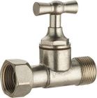 robinet d'arret wc droit a clapet MF12x17 nickele