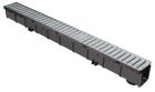 Caniveau polypropylene + grille metal CSAGSZ10999PPN - long. 1m x larg. 100mm x haut. 100mm - classe A15