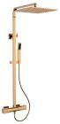 COLONNE DE DOUCHE THERMOSTATIQUE ROSE OR PVD TOUT LAITON SERIE CRONOS