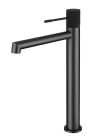 MITIGEUR LAVABO HAUT CARBONE AVEC VIDAGE MANETTE NOIRE SERIE DRAKAR