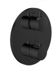 MITIGEUR THERMOSTATIQUE ENCASTRE 2 VOIES NOIR MANETTE RONDE
