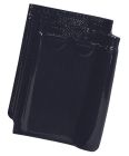 Tuile terre cuite TEMPETE 44 Noir brillant emaille tdh - long. 24,8 cm x larg. 19,5 cm