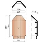 About d'aretier ventile angulaire terre cuite ACTUA Grese bourgogne - long. 38 cm x larg. 22,8 cm
