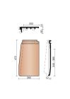 Demi-tuile terre cuite ACTUA Grese bourgogne - long. 47,2 cm x larg. 17,7 cm