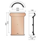 Faitiere demi-ronde terre cuite LANTENNE Gris nouveau - long. 46,5 cm x larg. 33 cm
