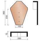 Fronton faitiere ventile angulaire terre cuite ACTUA Gris - long. 36 cm x larg. 26 cm