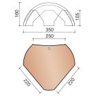 Rencontre base poinçon angulaire 4D ACTUA terre cuite ardoise - long. 35 cm x larg. 35 cm