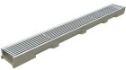 Caniveau en beton polymere avec grille fil inox 304L SELF 100 - long. 1m x larg. 100mm x haut. 55mm - classe A15