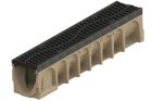 Caniveau en beton polymere avec grille passerelle Dune fonte ACO MULTIDRAIN 150 - long. 1m x larg. 150mm x haut. 210mm - classe C250