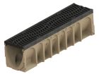 Caniveau en beton polymere avec grille passerelle Dune fonte ACO MULTIDRAIN 200 - long. 1m x larg. 200mm x haut. 265mm - classe D400