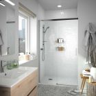 Paroi de douche COPENHAGUE 1P et 1F Paillettes Transparentes 1520 - 1560 x haut. 1,95 m