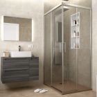 Paroi de douche COPENHAGUE d angle 2P et 2F Paillettes Transparentes 775 - 1175 x haut. 1,95 m