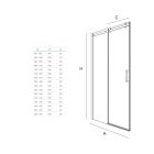 Paroi de douche HELSINKI 1P et 1F Paillettes Transparentes 1480 - 1520 x haut. 1,95 m