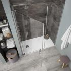Paroi de douche MALMO avec une porte pivotant Paillettes Transparentes 770 - 790 x haut. 1,95 m