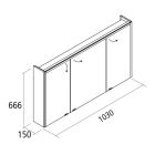 Armoire ALLIANCE 1000 CHENE NATUREL 3 portes miroir double avec interrupteur et