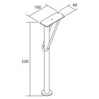 Jeu 2 pieds DEVA CHROME Hauteur 330 mm