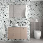 Meuble suspendu UNIIQ 1200 MACCHIATO droite 1 porte et 2 tiroirs et fermeture a