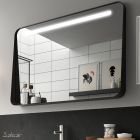 Miroir APOLO 800 noir horizontale LED (10 W) IP 44 800 x 700 x 110 mm