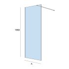 Paroi de douche HEAVEN walk-in Opaque 0,6 - 0,8 x haut. 1,95 m