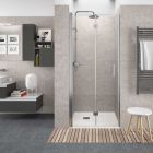 Paroi de douche ODENSE avec 1F et une porte pliant Paillettes Transparentes 670