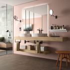 Plan de toilette COMPAKT 46 de 1201 a 1400 mm. avec deux vasques a poser CHENE A