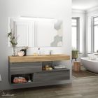 Plan de toilette COMPAKT 46 de 801 a 1000 mm. avec grande vasque integree CHENE