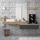 Plan de toilette COMPAKT 46 de 801 a 1000 mm. avec une vasque a poser CHENE AFRI