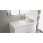 Plan vasque MAM 900 coquette a gauche CHARGE MINERALE BLANC MAT sans siphon ni b