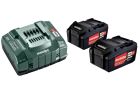 Pack energie 18 V Pack 2 Batteries 18 volts + chargeur rapide 2 x 5,2 Ah Li-Power, ASC 145, coffret