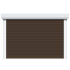 Porte de garage enroulable a coffre pan coupe en aluminium Vincennes Brun Sepia (RAL 8014) - larg. 3m x haut. 2m