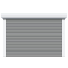 Porte de garage enroulable a coffre pan coupe en aluminium Vincennes Aluminium blanc (RAL 9006) - larg. 2,4m x haut. 2,15m