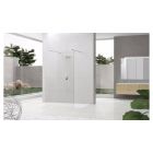 Paroi de douche KUADRA fixe verre trempe transparent chrome - larg. 1,36m x haut. 2m