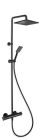 colonne de douche thermostatique theta black mat carre