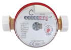 Compteur d'eau à jet unique - Eau chaude - Calibre 15 - Double Mâle 20/27 - Cadran sec 8 rouleaux - R100 Horizontal / R50 Vertical - Pré-équipé pour montage module radio compact - Conforme MID