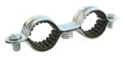 Collier de fixation double isophonique - Acier nickelé - Pour tube Ø14 mm - Sachet de 10 pièces