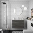Meuble FUSSION CHROME 800 2 tiroirs  ALSACE 797 x 540 x 450 mm