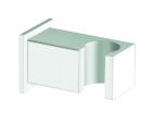 support douchette carre mural blanc laiton
