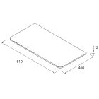 Plan de toilette UNIIQ 800 sans usinage SOLID SURFACE BLANC MAT 810 x 20 x 460 mm