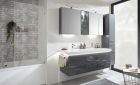 Plan de toilette double vasque verre 146 cm - CARAT