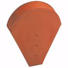 Fronton petit modèle pour faîtière demi ronde et faîtière conique universelle terre cuite Réference 9 - long. 35 cm x larg. 27 cm